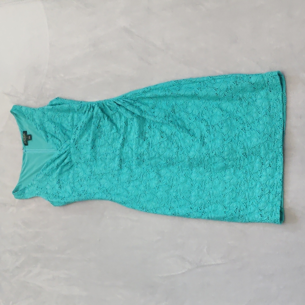 Ralph Lauren floral lace dress - mint green - stretch